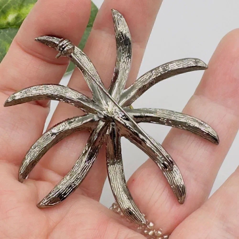 Vintage Crystal Starburst Brooch